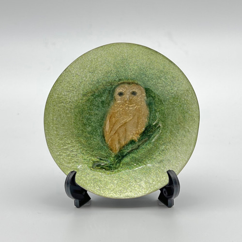 ビンテージ　稀少品　絵皿　フクロウ　大皿　プレート　飾り皿 fuku-plate-005.jpg