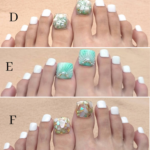 FA134⭐︎リゾートデザインフットネイルチップ（親指のみ） ネイル