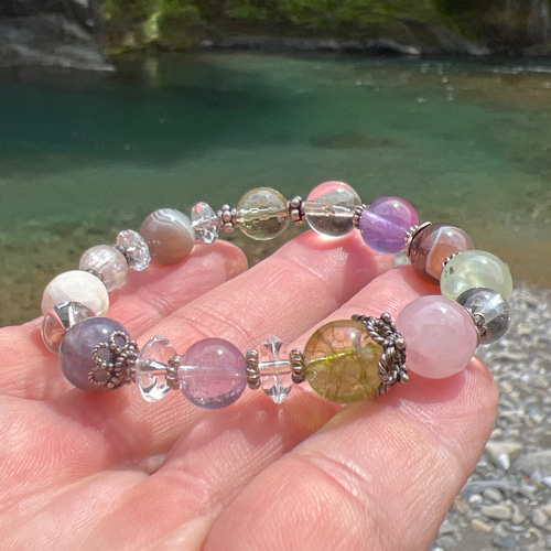 シトリン ローズクォーツ プレナイト ブレスレット DB121 天然石 pinky