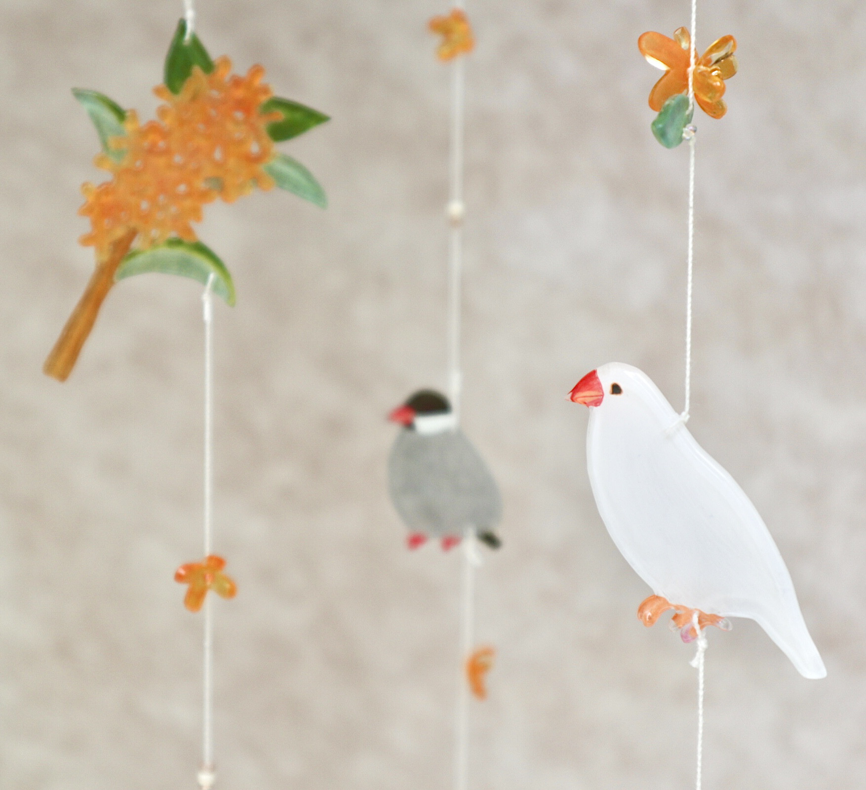 ✳︎Creema限定✳︎モビール・キンモクセイと文鳥《特集掲載》