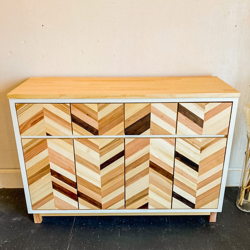 herringbone the chest 食器棚 靴箱 リビング 収納 北欧 ヘリンボーン