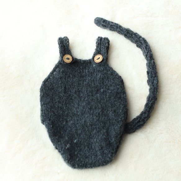 黒猫ちゃんロンパース ニューボーンフォト 衣装 1枚目の画像