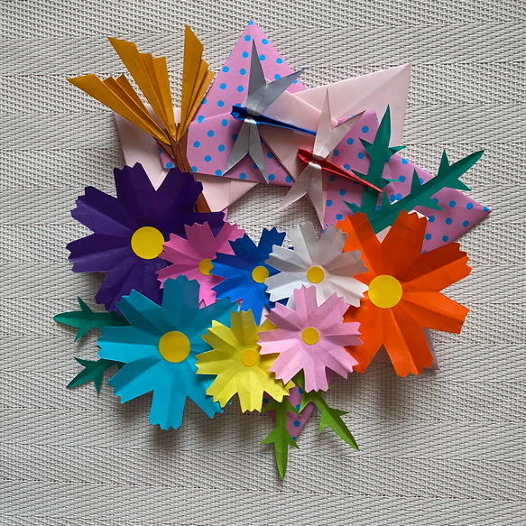 あやみお取り置きページ・折紙リース・秋７の④ あやみ様専用お取り置きページ・折紙リース・秋7の④ 折り紙 折り紙リース