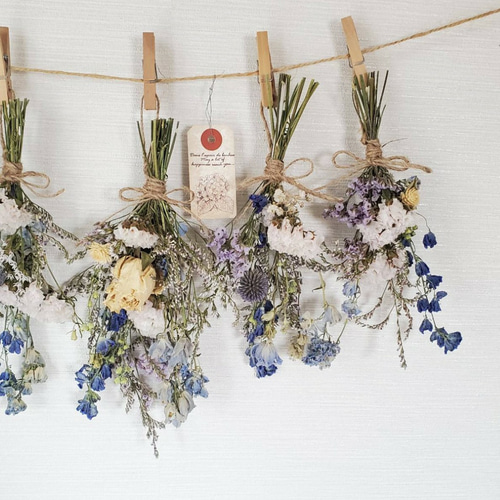 ドライフラワー♡ガーランド♡ボリュームいっぱい水色【220】