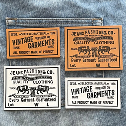 革タグ（合皮タグ）VINTAGE GARMENTS &JEANS  10枚セット 2枚目の画像