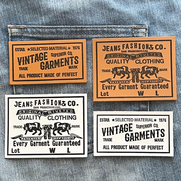 革タグ（合皮タグ）VINTAGE GARMENTS &JEANS  10枚セット 2枚目の画像