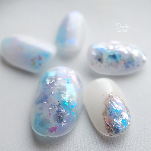 No.107 ジェルネイル ネイルチップ パープル ブルー ニュアンス