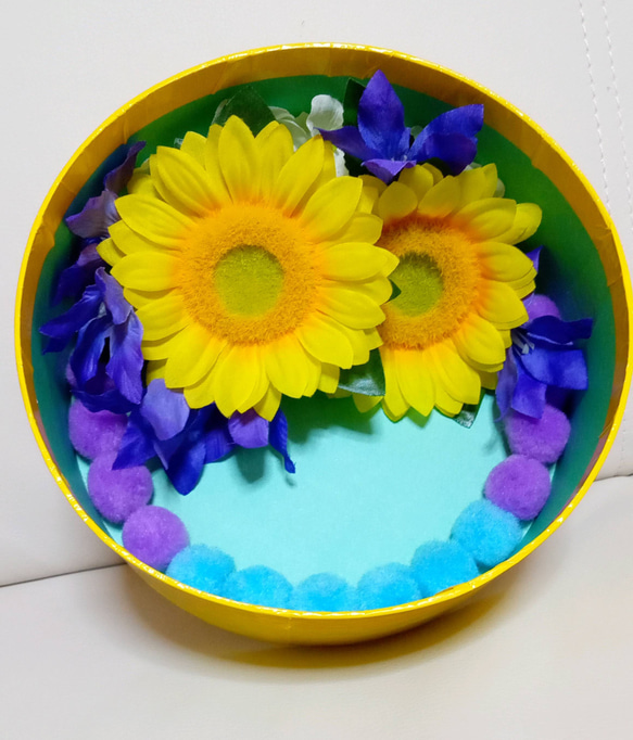 ひまわりボックスアレンジ アートフラワー 花アートアレンジONLY-one  