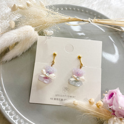 プリザーブドフラワーと熊のオーダーメイドピアス/イヤリング 7枚目の画像