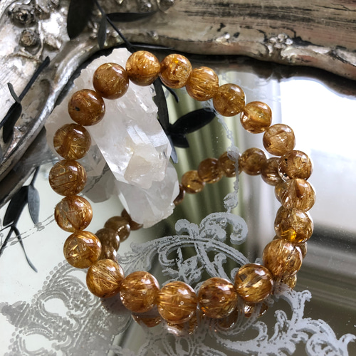 極上品】ルチルクォーツブレスレット ブレスレット 円と縁 by.TAMAKO