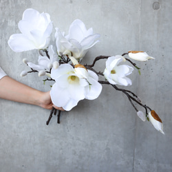 和装やドレスにも合うマグノリアの枝ブーケ♡ アーティフィシャルフラワー マグノリア 桜 3枚目の画像