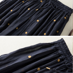 秋のお洒落新品 大人っぽ上品な綿麻スカート 3枚目の画像