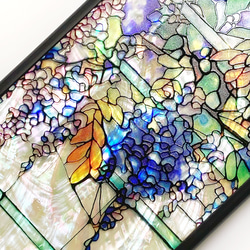 紫藤拉登風格 iPhone 15 14 13 相容於所有型號個人化天然貝殼外殼彩色玻璃防震保護套 014 第9張的照片