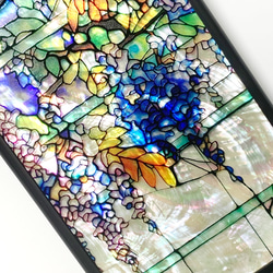 紫藤拉登風格 iPhone 15 14 13 相容於所有型號個人化天然貝殼外殼彩色玻璃防震保護套 014 第8張的照片