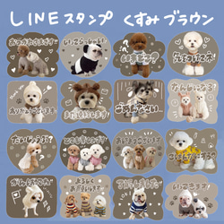 お子さまやペットで作る　選べるLINEスタンプ　くすみブラウン 1枚目の画像