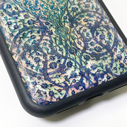 天然貝殼 iPhone 15 相容於所有型號外殼名稱雕刻軟彩繪玻璃花藝術防震 021 第9張的照片