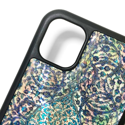 天然貝殼 iPhone 15 相容於所有型號外殼名稱雕刻軟彩繪玻璃花藝術防震 021 第7張的照片