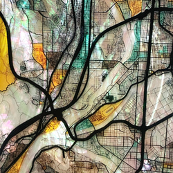 珍珠母貝風格天然貝殼 iPhone 15 手機殼，所有型號，可定制，柔軟，彩色玻璃，京都地圖，防震，024 第8張的照片