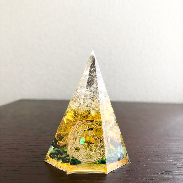 オルゴナイト 八角推 シトリン 八角錐オルゴナイト【水晶・シトリン】着色無し その他インテリア雑貨