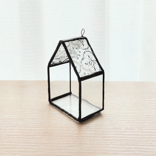 おうち型ステンドグラス・テラリウム・キャンドル飾り・壁掛け