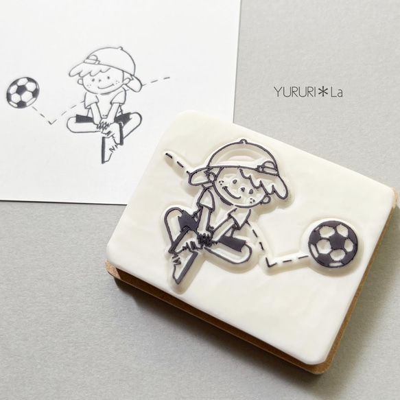 猫 少年 スタンプ 消しゴムはんこ ×