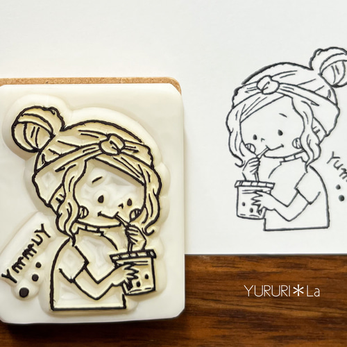 消しゴムはんこ。女子はんこ