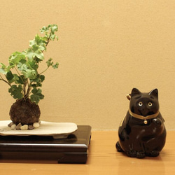 【Creema限定 超早割価格】（2023円OFF+送料無料）へそくりの招き猫 弍号黒丸 8枚目の画像