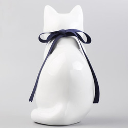 【Creema限定 超早割価格】（2023円OFF+送料無料）へそくりの招き猫 壱号白 4枚目の画像