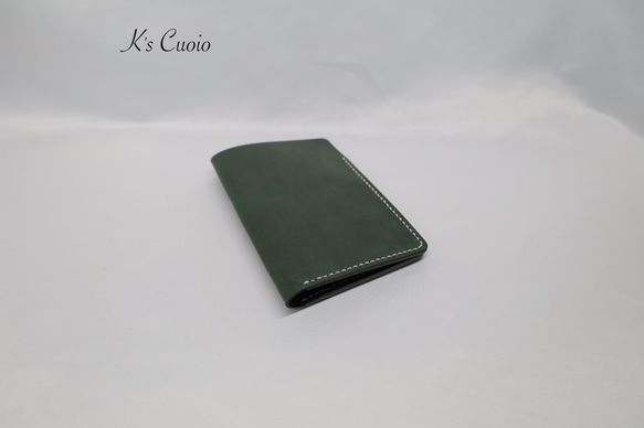 ヌメ革 パスポートケース TypeII（グリーン色）【送料無料】 8枚目の画像