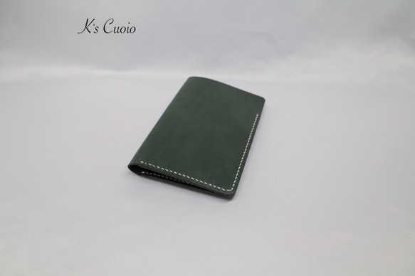 ヌメ革 パスポートケース TypeII（グリーン色）【送料無料】 9枚目の画像