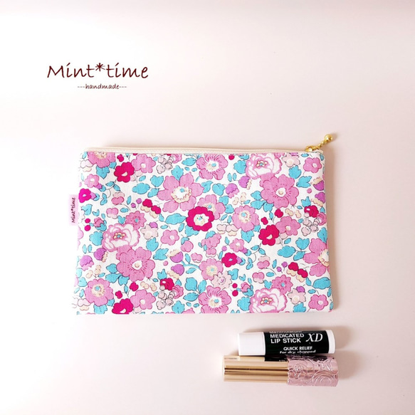 ポケット3つ通帳ポーチ カード 印鑑 ケース 花柄 プレゼント ハンプ