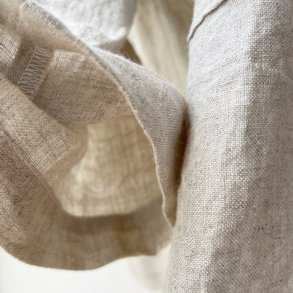 【受注】再販★さらっと羽織るリネンのオーバーサイズ変形カーディガン/エクリュ/FREE SIZE 遠州リネン 11枚目の画像