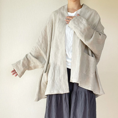 SHIRIN GUILD リネン カーディガン コート 羽織 www