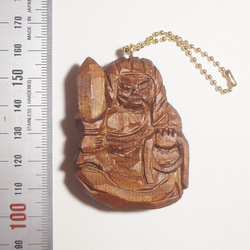 木彫刻 小さな仏像 『 不動明王 A 』 ストラップ　キーホルダー　不動　仏像彫刻　アート 4枚目の画像