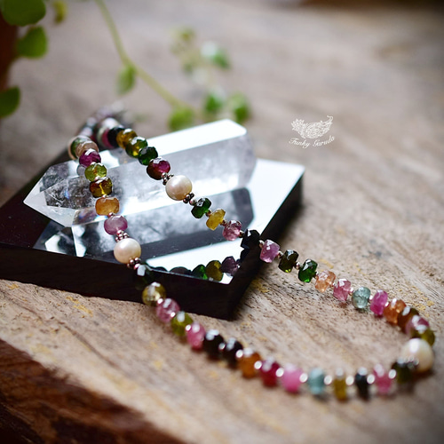 カラフル☆真珠パール トルマリンネックレス613 ネックレス