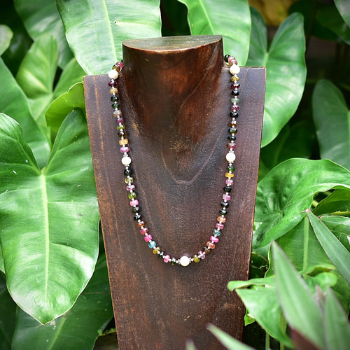 カラフル☆真珠パール トルマリンネックレス613 ネックレス