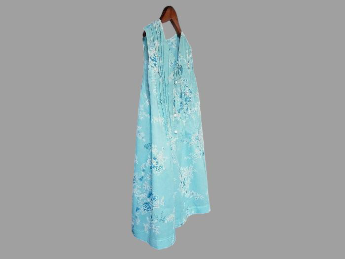 ～Series袖なしブラウス…水色ローン・ブーケ～