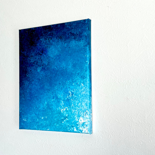 零070】絵画 宇宙 青 空 海 抽象画 原画 インテリア 絵画 零