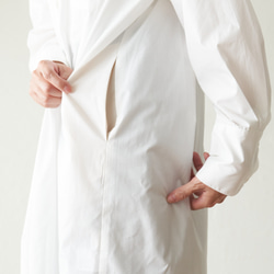 Morino Gakko Infinite ways to dress! 帶領襯衫長連衣裙，也可以作為外罩穿 [白色] Shir 第16張的照片