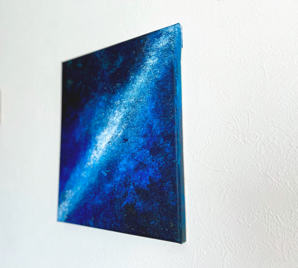 【零071】絵画  宇宙 青 空 海  抽象画 原画  インテリア 3枚目の画像