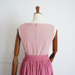 ＼60%降價／“Pink×Pink”亞麻船領連衣裙XS 第4張的照片