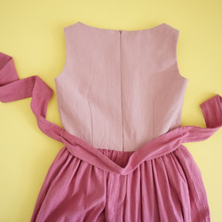 ＼60%降價／“Pink×Pink”亞麻船領連衣裙XS 第12張的照片