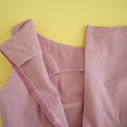 ＼60%降價／“Pink×Pink”亞麻船領連衣裙XS 第6張的照片