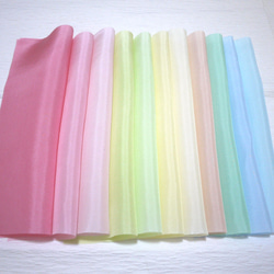 (H-01) 純絲內襯 Habutae 手染 11 件 Habutae 套裝 鮮豔的 Tsumami-zaiku 布，用於懸掛裝 第1張的照片