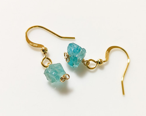 222＊14KGF＊アパタイトのピアス ピアス（フック・チェーン） 瑞聡1112