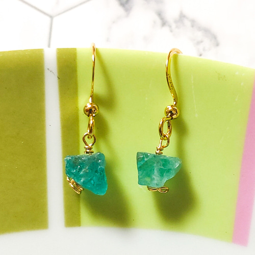 222＊14KGF＊アパタイトのピアス ピアス（フック・チェーン） 瑞聡1112