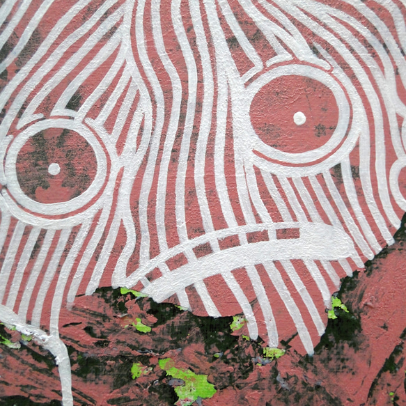 けむくじゃらモンスターのグラフィティアート 原画 絵画 キャンバス画 一点もの アクリル画 ご了承ください