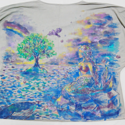 「人魚の愛」　　注文　手描き Tシャツ　綿　名入れ　プレゼント　お持ち込み 3枚目の画像