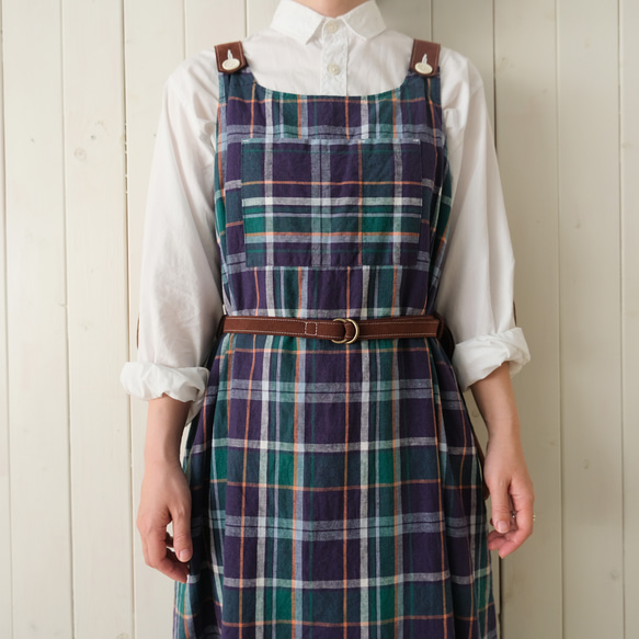 すぐのお届け♪】Sサイズ コットンリネン ワンピース navy