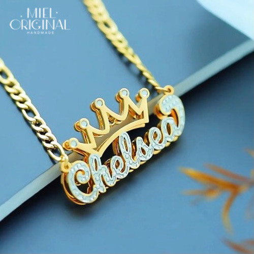 名入れ✨クラウン 王冠 2カラー ヒップホップ カスタムネックレス